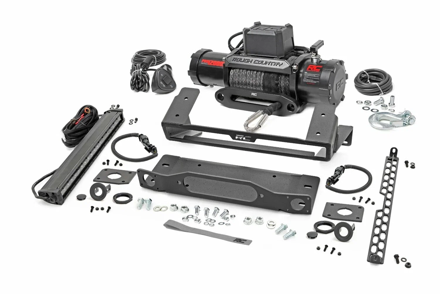 Fits Ford Bronco(21-24) High Winch Mount All Models 12000S 20_ Black LED 51099